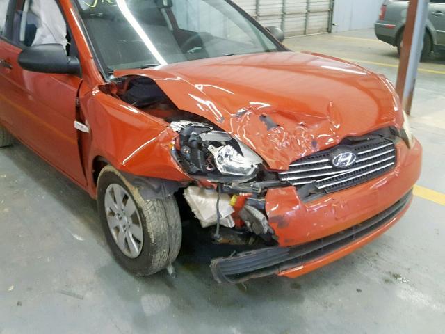 KMHCM36C18U094488 - 2008 HYUNDAI ACCENT GS ORANGE photo 9