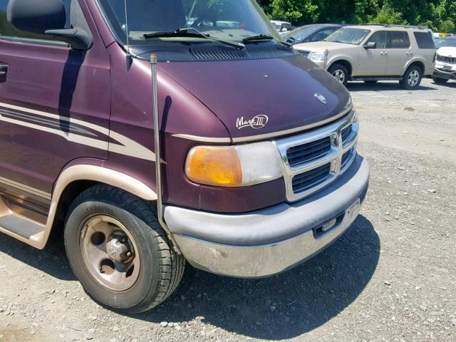 2B6HB11Y6YK115126 - 2000 DODGE RAM VAN B1 RED photo 9