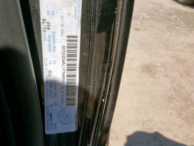 3VWBB61C7WM005150 - 1998 VOLKSWAGEN NEW BEETLE შავი ფოტო 10