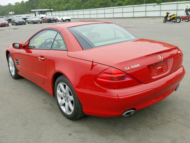 WDBSK75F54F062889 - 2004 MERCEDES-BENZ SL 500 RED photo 3