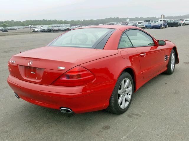 WDBSK75F54F062889 - 2004 MERCEDES-BENZ SL 500 RED photo 4