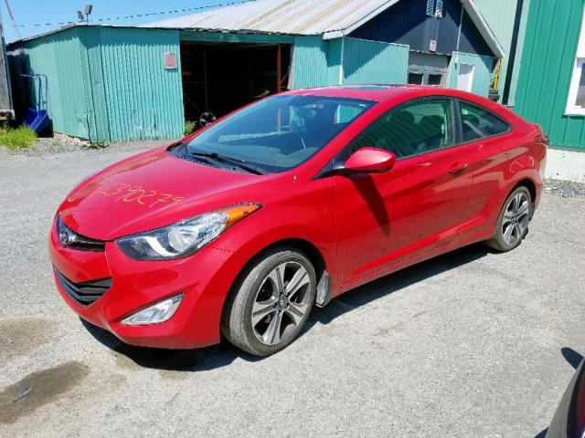 KMHDH6AE9DU019339 - 2013 HYUNDAI ELANTRA CO RED photo 2