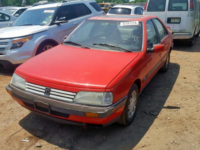 VF3DB1334NS521201 - 1992 PEUGEOT 405 MI16 RED photo 2