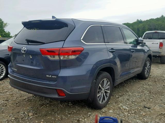 5TDJZRFH3JS849632 - 2018 TOYOTA HIGHLANDER BLUE photo 4