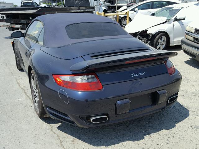 WP0CD29978S788418 - 2008 PORSCHE 911 TURBO BLUE photo 3