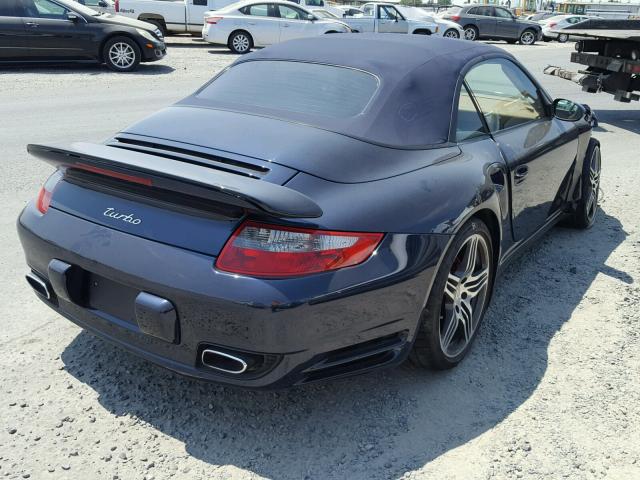 WP0CD29978S788418 - 2008 PORSCHE 911 TURBO BLUE photo 4