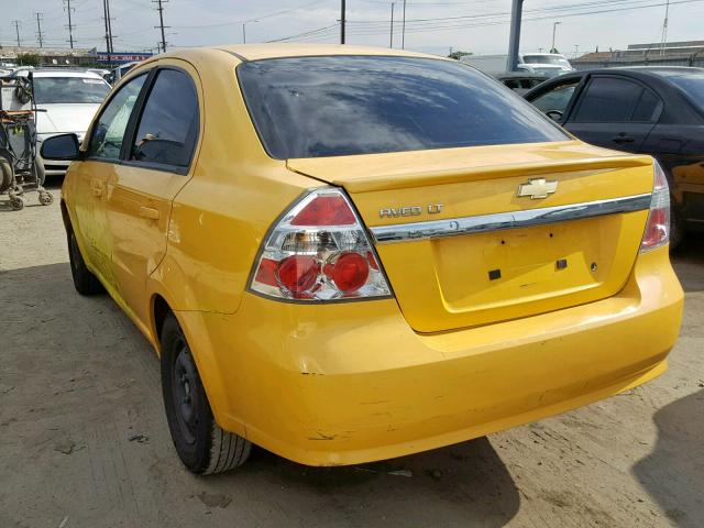 KL1TD5DE9AB089715 - 2010 CHEVROLET AVEO LS YELLOW photo 3