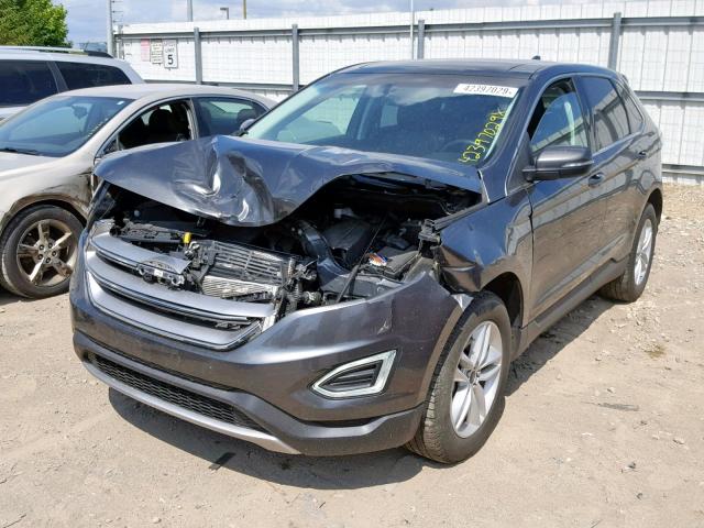 2FMPK4J82FBC20165 - 2015 FORD EDGE SEL GRAY photo 2