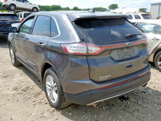 2FMPK4J82FBC20165 - 2015 FORD EDGE SEL GRAY photo 3