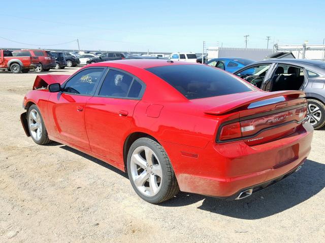 2C3CDXHG7DH563953 - 2013 DODGE CHARGER SX RED photo 3