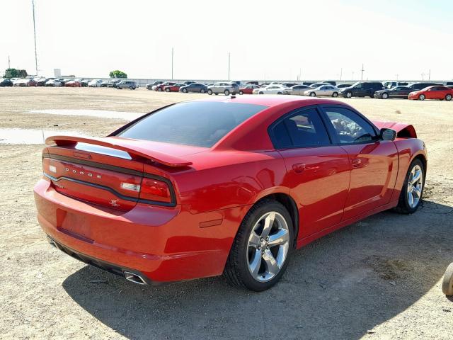 2C3CDXHG7DH563953 - 2013 DODGE CHARGER SX RED photo 4