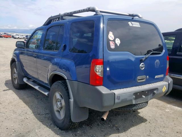 5N1ED28Y52C517677 - 2002 NISSAN XTERRA XE BLUE photo 3