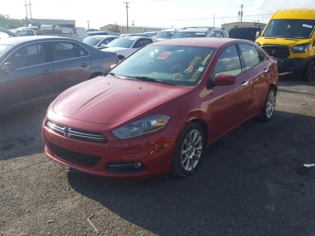 1C3CDFCH0DD310139 - 2013 DODGE DART LIMIT RED photo 2