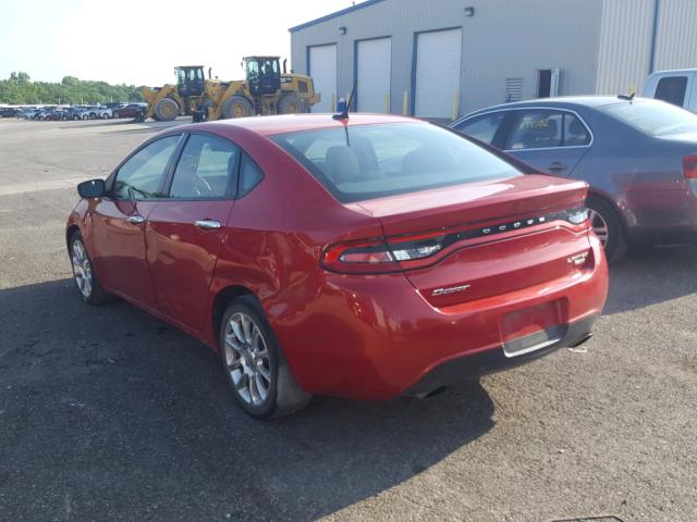 1C3CDFCH0DD310139 - 2013 DODGE DART LIMIT RED photo 3