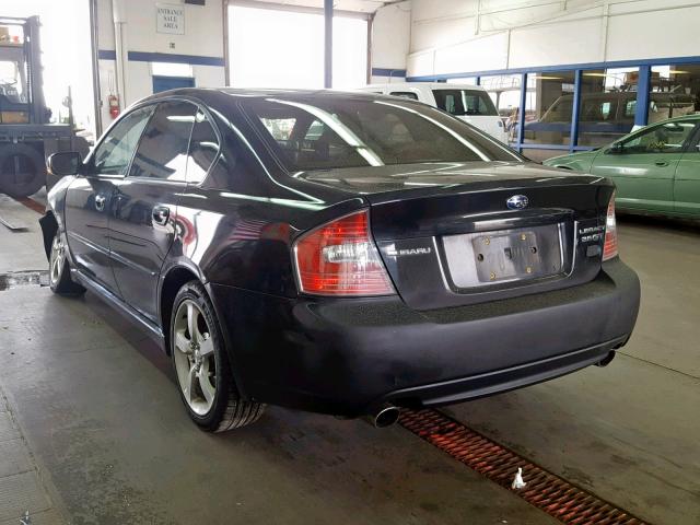 4S3BL676054212510 - 2005 SUBARU LEGACY GT BLACK photo 3