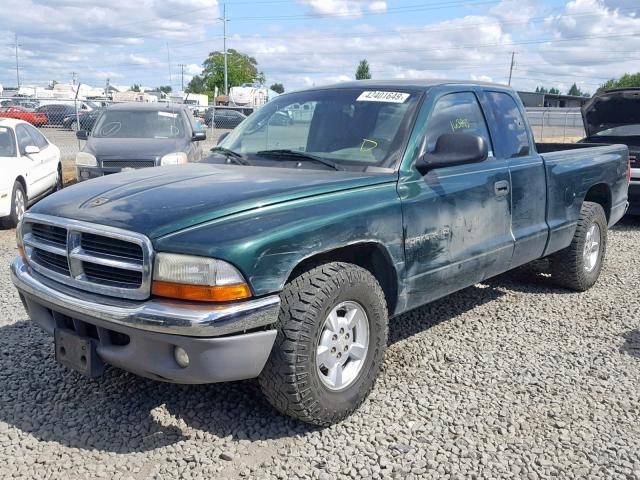 1B7GL22X71S287550 - 2001 DODGE DAKOTA GREEN photo 2