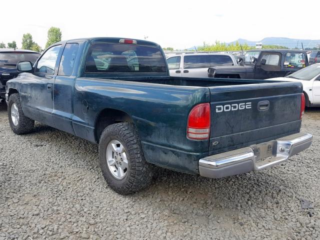 1B7GL22X71S287550 - 2001 DODGE DAKOTA GREEN photo 3