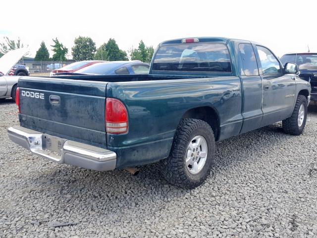 1B7GL22X71S287550 - 2001 DODGE DAKOTA GREEN photo 4