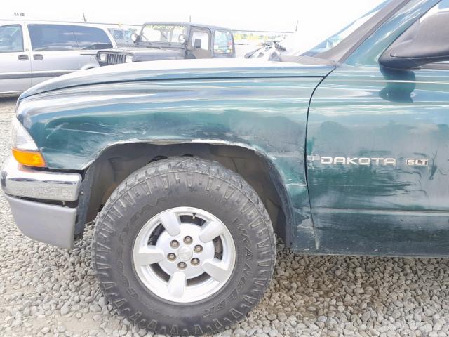 1B7GL22X71S287550 - 2001 DODGE DAKOTA GREEN photo 9