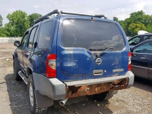 5N1ED28Y54C644478 - 2004 NISSAN XTERRA XE BLUE photo 3