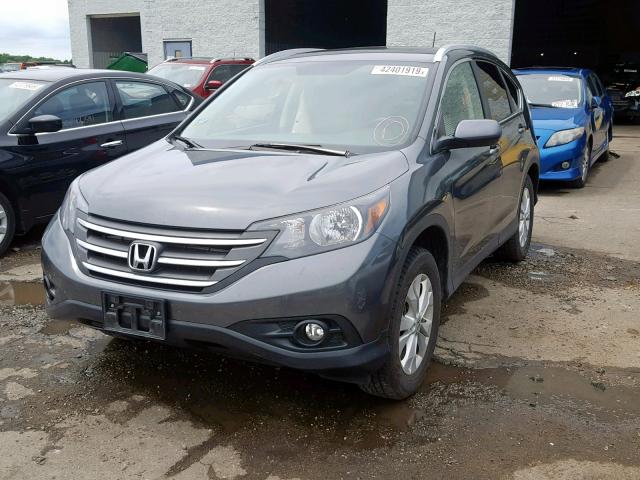 5J6RM4H78DL005840 - 2013 HONDA CR-V EXL GRAY photo 2