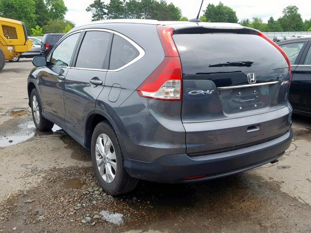 5J6RM4H78DL005840 - 2013 HONDA CR-V EXL GRAY photo 3