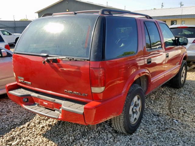 1GNDT13X13K126861 - 2003 CHEVROLET BLAZER RED photo 4