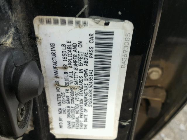 5Y2SL63815Z455141 - 2005 PONTIAC VIBE BLACK photo 10