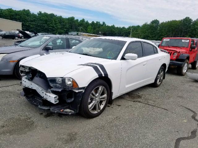 2C3CDXJG7EH187038 - 2014 DODGE CHARGER SX WHITE photo 2