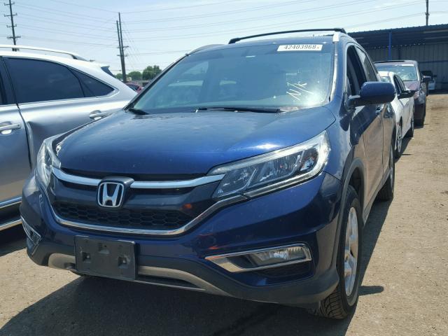 2HKRM4H70FH623697 - 2015 HONDA CR-V EXL BLUE photo 2