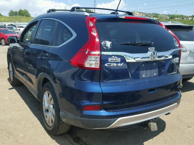 2HKRM4H70FH623697 - 2015 HONDA CR-V EXL BLUE photo 3