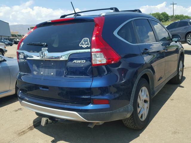 2HKRM4H70FH623697 - 2015 HONDA CR-V EXL BLUE photo 4