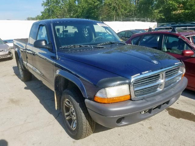 1D7HG12K24S633523 - 2004 DODGE DAKOTA SXT BLUE photo 1