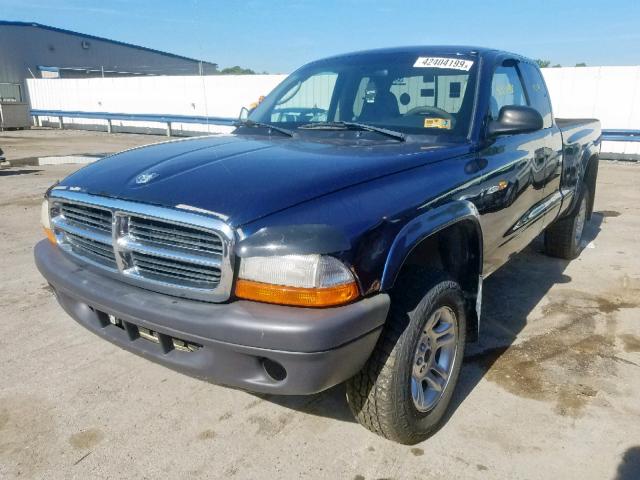 1D7HG12K24S633523 - 2004 DODGE DAKOTA SXT BLUE photo 2