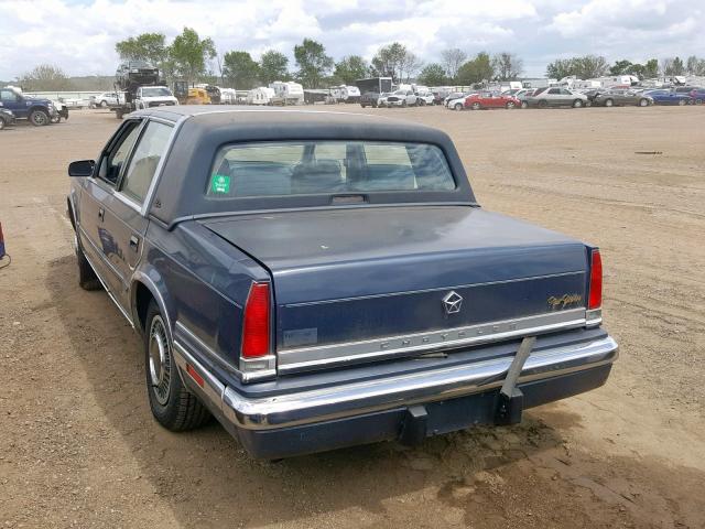 1C3BU6637JD152499 - 1988 CHRYSLER NEW YORKER BLUE photo 3