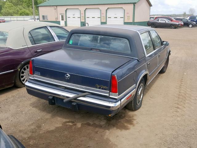 1C3BU6637JD152499 - 1988 CHRYSLER NEW YORKER BLUE photo 4