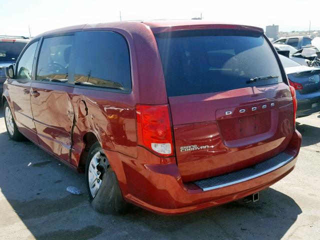 2C4RDGBG7FR635245 - 2015 DODGE GRAND CARA RED photo 3