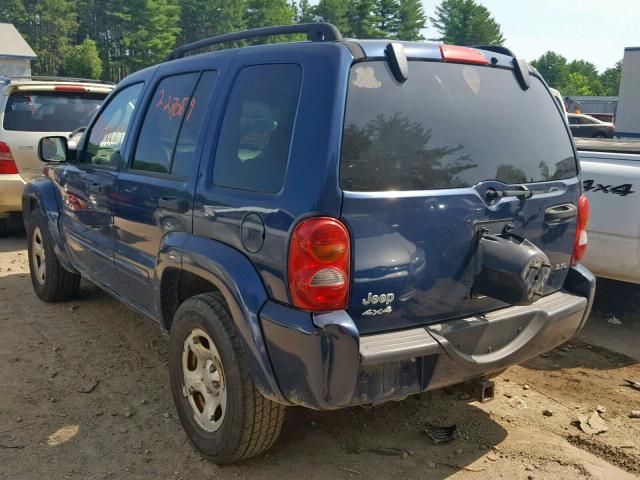 1J4GL58K63W677431 - 2003 JEEP LIBERTY LI BLUE photo 3