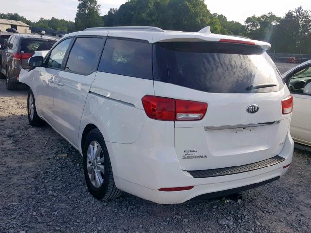 KNDMB5C19F6075475 - 2015 KIA SEDONA LX WHITE photo 3