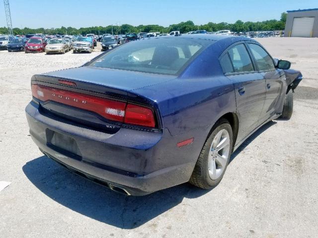 2C3CDXHG2EH368649 - 2014 DODGE CHARGER SX BLUE photo 4