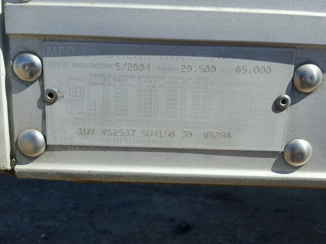 1UYVS25375U415039 - 2005 UTILITY TRAILER Ağ foto 10