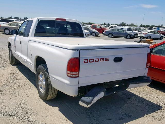 1B7GL22X0WS530848 - 1998 DODGE DAKOTA WHITE photo 3