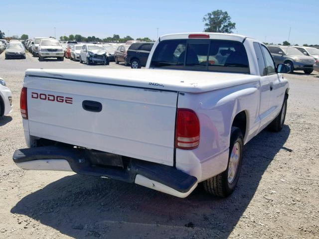 1B7GL22X0WS530848 - 1998 DODGE DAKOTA WHITE photo 4