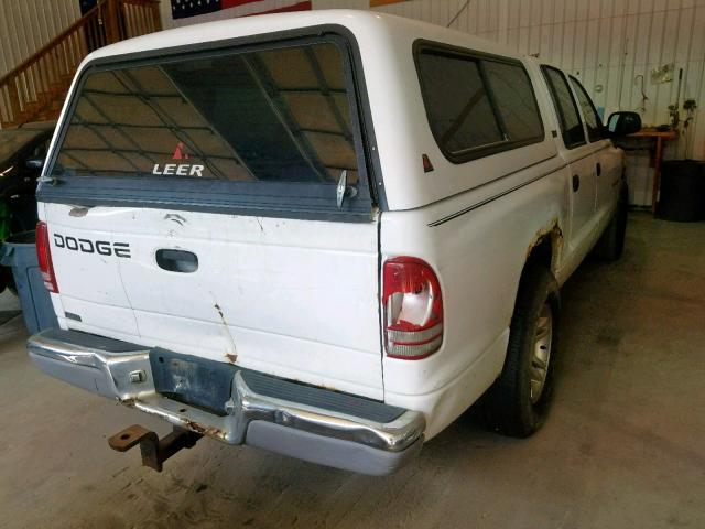 1B7GL2AN01S121905 - 2001 DODGE DAKOTA QUA WHITE photo 4