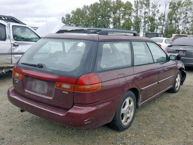 4S3BK4354X7310977 - 1999 SUBARU LEGACY L MAROON photo 4