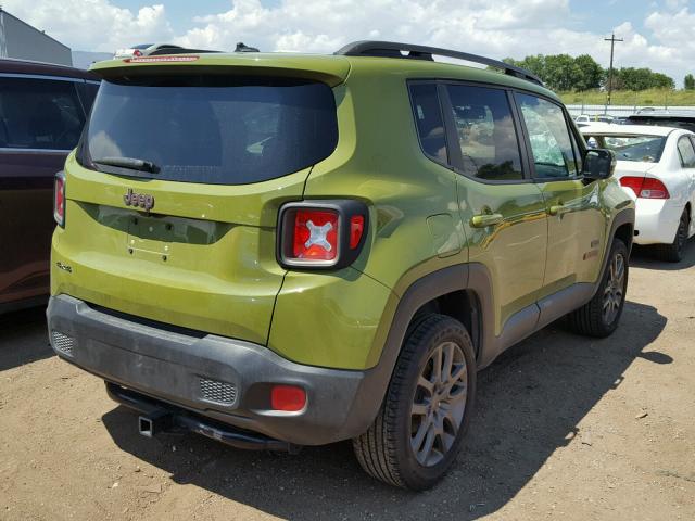 ZACCJBBT0GPD81320 - 2016 JEEP RENEGADE L GREEN photo 4