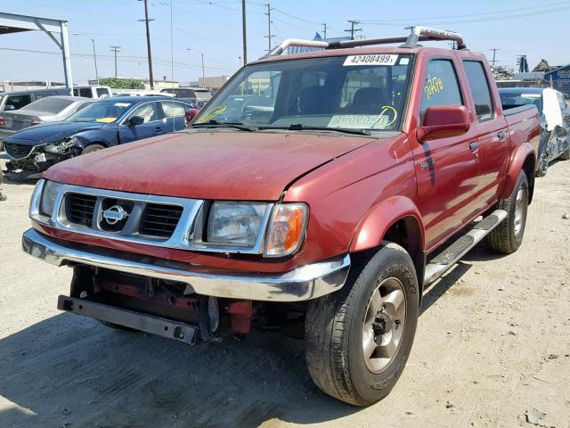 1N6ED27Y2YC363103 - 2000 NISSAN FRONTIER C RED photo 2