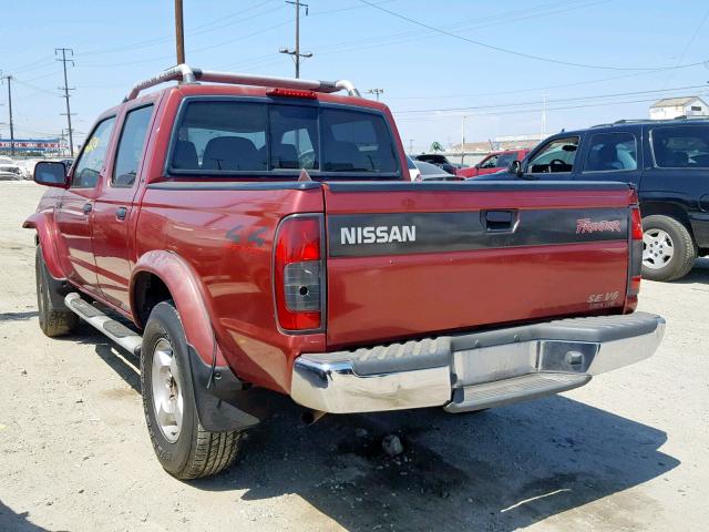 1N6ED27Y2YC363103 - 2000 NISSAN FRONTIER C RED photo 3