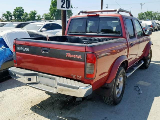 1N6ED27Y2YC363103 - 2000 NISSAN FRONTIER C RED photo 4