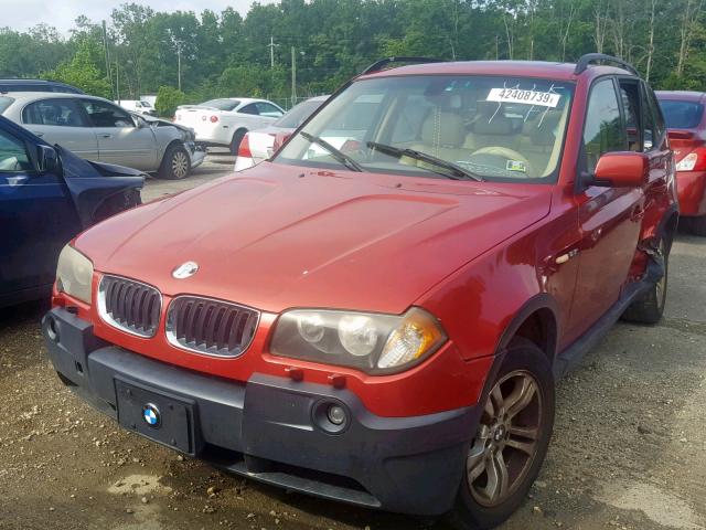 WBXPA73454WB28018 - 2004 BMW X3 2.5I RED photo 2